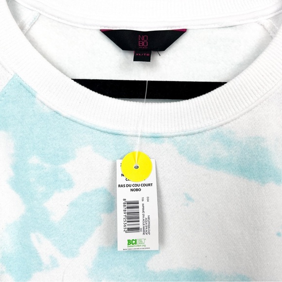 NWT NOBO Blue & White Tie Dye Long Sleeve Sweatshirt - Picture 3 of 6